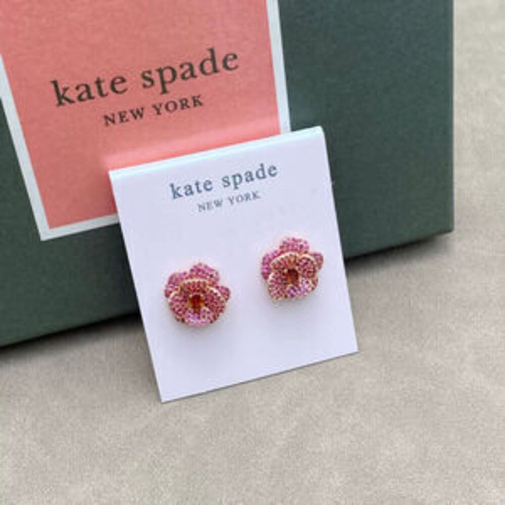 kate spade Camellia Micro Pave Zircon Stud Earrings Trendy